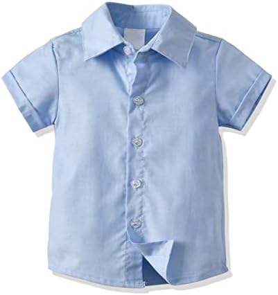 טכנורוקס בני קיץ בגדי תינוק 4 חתיכות תלבושת אדון פעוט עניבת פרפר כפתור למטה חולצה וכתפיות מכנסיים קצרים