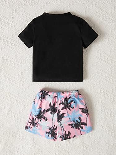 מקמכיה תינוקת קיץ 2 תלבושות תלבושות חתיכות טרופיות גרפיות עם שרוול קצר ומכנסיים קצרים