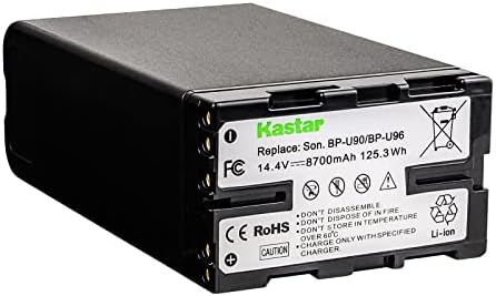 Kastar 3-Pack BP-U90 סוללה ו- CH04 מטען מהיר כפול תואם ל- Sony PMW-100, PMW-150, PMW-150P, PMW-160, PMW-200,