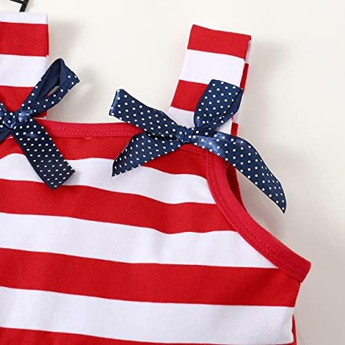 פארק קסמים תינוקות תינוקות בגדים פטריוטיים פעוטות 4 ביולי תלבושות לילדים שמלת שמלת דגל אמריקאית כוכבי שמלות