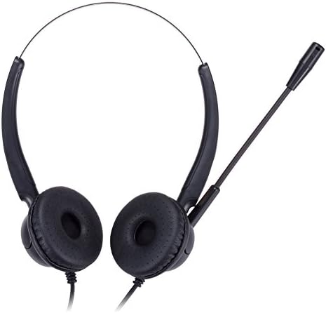 אוזניות USB של Pchero או 35 ממ אוזניות מחשב מבטלות רעש ומטלטל עם מיקרופון, אוזניות קוויות סטריאו