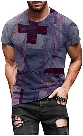 חולצות חידוש לגברים 3D מודפסים ישו חוצה אמונה שרוול קצר חולצה וינטג