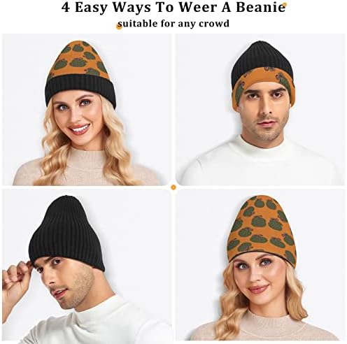 חורף כובע כפה ירוק דלעת דייזי לבבות נקודות סתיו פרחוני הודיה יום גולגולת כובע נשים גברים בארה '