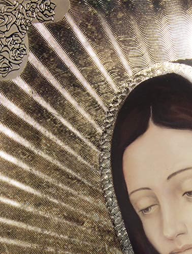 גבירתנו של גואדלופה חצי גוף דיוקן חקוק זהב רדיד-דתי קיר אמנות למינציה הדפסת ממוסגר פוסטר עיצוב