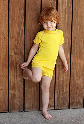 חוטי עיר שחיית בנות ילד תחתון קצר עד 50 + שחיית שומר פריחה תוצרת ארצות הברית