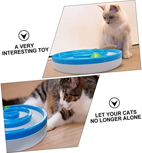 צעצוע נדנדה כחול מצחיק מתגרה חתול צעצוע צעצועי מרגש יצירתי כיף נפשי אינטראקטיבי מסתובב חורק כדור מסלול