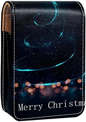 מיני שפתון מקרה עם מראה עבור ארנק, החג שמח כוכבים גלקסי עץ נייד מקרה מחזיק ארגון