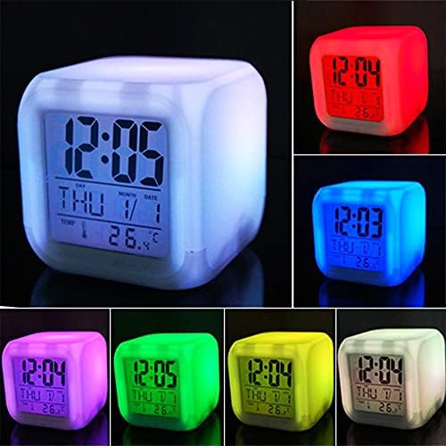 7 ColoralArm Clock Led Lead שעון דיגיטלי החלפת אור לילה זוהר שעון שולחן ילדים נואש ילדים מתנה בת ים מתנה ילדה