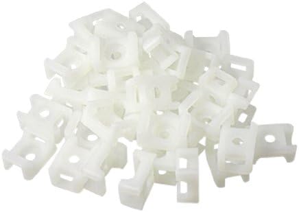 UXCell 4.5 ממ עניבת כבל הרכבה על חוט חוט אוכף אוכף מחזיק פלסטיק לבן 100 יחידות