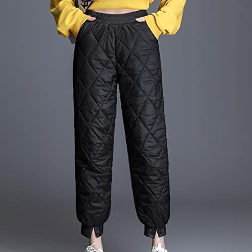 מכנסיים חמים של Sriper לנשים חורף מכנסי טרנינג נשים פטיט XL גבירותיי מכנסי עבודה שחורים פלוס מכנסי שלג