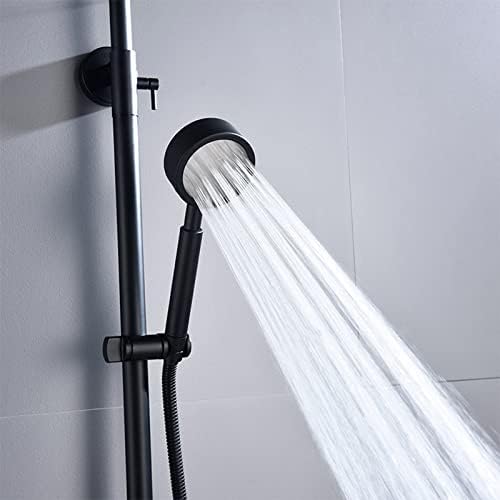גשם מקלחת מערכת שחור לאמבטיה, גובה מתכוונן נירוסטה מקלחת ברזי סטים עם אמבטיה מילוי ומקלחת ראש כף