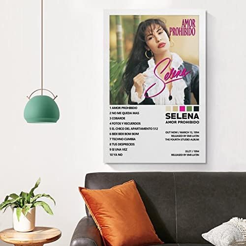 פוסטרים של Xiaomb Selena Amor Prohibido Poster אלבום פוסטר פוסטר לחדר אסתטי בד אמנות פוסטר ואמנות