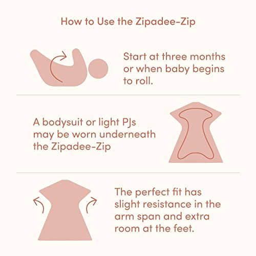 Sleepbaby zipadee -zip מעבר חוט - שק שינה של תינוק קל משקל עם נוחות רוכסן - שמיכה לבישה לתינוק מרווח