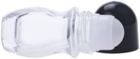 Qixivcom 5 חבילה 30 מל רולר שמן אתרי בקבוק רולר צלול זכוכית מתקנת בקבוק ניחוח שמן אתרי ניחוח דגימה