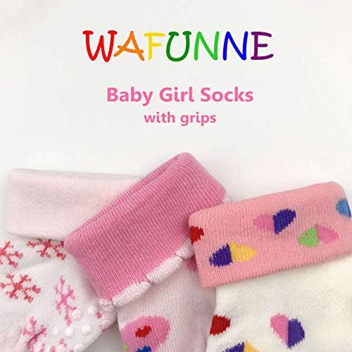 גרביים לתינוקות של Wafunne לפעוט תינוקות עם אחיזת כותנה נגד החלקה