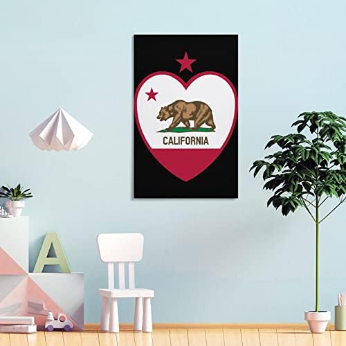 דגל קליפורניה מודפס ציור מודפס קיר אמנות יצירות אמנות מודרניות תמונה תלויה אנכית לקישוט הבית