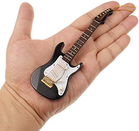 חוט DSELVGVU גיטרה מיניאטורית קישוט תלייה מיני מכשיר מוסיקה העתק עץ חג קישוט לחג המולד