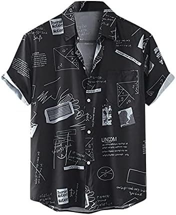 בציר חולצות לגברים פסים קצר שרוול הוואי חולצה קיץ כפתור למטה חולצה נינוחה מזדמן חוף חולצות