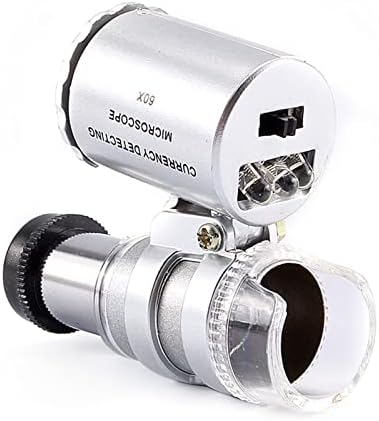Microscopio de Bolsillo, Mini 60X Pocket Microscope תכשיטים מגדלים מזכוכית LED מגדילה עם תכשיט
