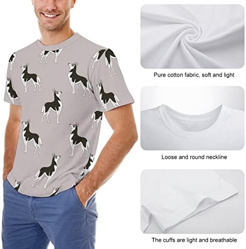 האסקי סיבירי באיקוטואן 3 הדפסת חולצת טריקו קיץ כותנה שרוול קצר טיז צוואר עגול לגברים