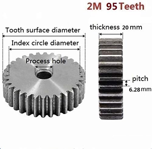 הרי גברים אביזרי 1 מחשב 2 מ ' 95 שיניים שלוחה הילוך פחמן 45 פלדה מיקרו מנוע שידור חלקי תיבת הילוכים הזדווגות