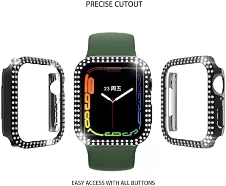3 חבילות Bling Watch Case Case Chard Clack Cover תואם לסדרת Apple Watch 8/7 מגן מסך לסדרת Apple