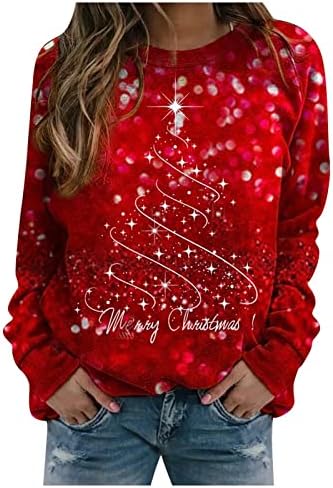 חולצות חג מולד לנשים 2022 אופנה פלוס גודל צמרות חמוד מצחיק תלבושות סווטשירטים סווטשירטים