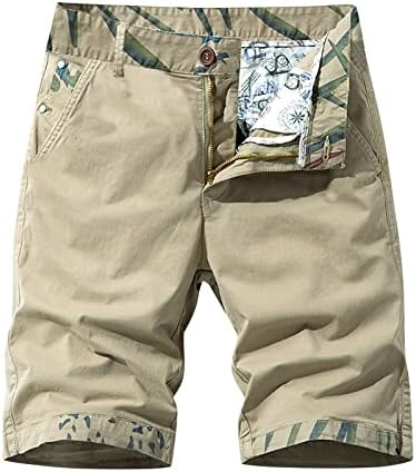 מכנסיים קצרים של מטען לגברים, קיץ חוף רופף רופף מכנסי ספורט מזדמנים של כותנה ישר כותנה