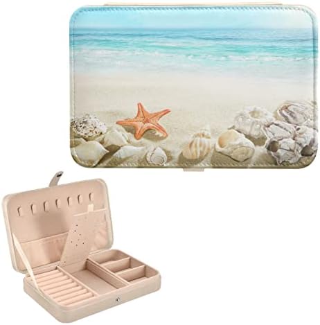 פגזים של Innewgogo על החוף קופסת תכשיטים קטנה מארגן תכשיטי עור PU קופסאות אחסון תיבות אחסון לנשים