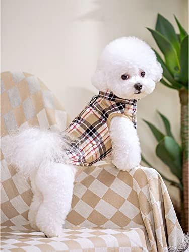 מעילי כלבים חורפיים של Sueosu, הלבשת כלבים למזג אוויר קר, פלנל בריטי משובץ בסגנון עמיד לרוח ז'קט