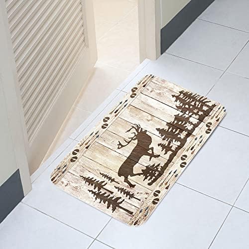 שטיח אמבטיה דונגביי איילים, סט שטיח אמבטיה כפרי של צבי בר בעלי חיים, סגנון לוח חיות בר וודלנד