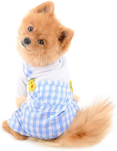 תלבושות כלבים תשלום עבור כלבים קטנים בנות בנות חולצות קיץ עם מכנסיים משובצים סרבלים לבוש אחד לחתיכה לחתולים