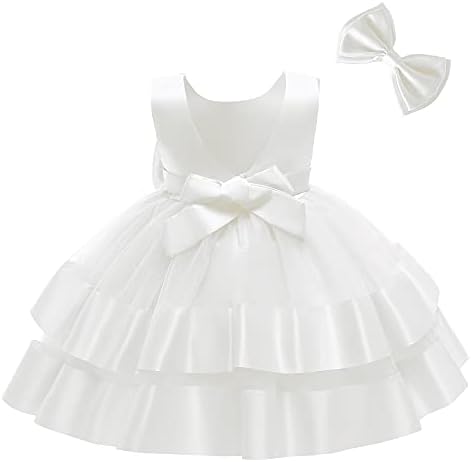 Pideno 3M-6T פעוט ילדה Bowknot Backless Tutu שמלת פרוע תחרה Tulle שמלת שמלות מסיבות לתינוקות עם
