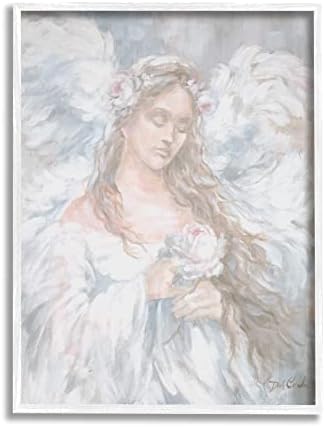 תעשיות סטופל אוהבות מלאך מחזיק פרח דיוקן מסורתי, שתוכנן על ידי אמנות קיר ממוסגרת של דבי קולס,