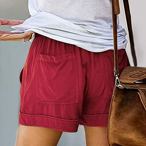 מכנסיים קצרים אלסטיים של Comvalue לנשים משיכת קיץ מכנסי חוף נוחים מזדמנים עם כיסים