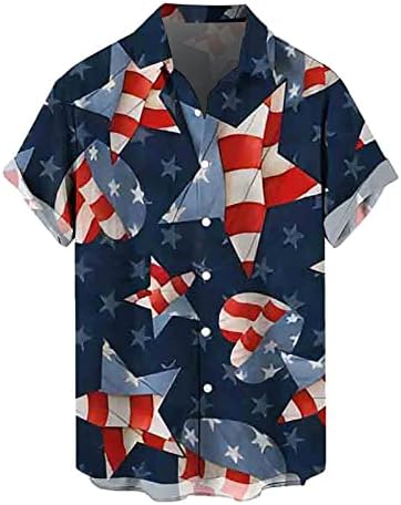 BMISEGM חולצות גברים קיץ דגל יום עצמאות דגל תלת מימד הדפסה דיגיטלית בהתאמה אישית לחולצת קדרוי דש אופנה מותאמת