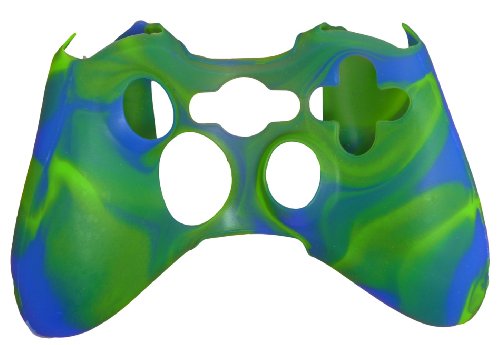חדש סיליקון כיסוי מקרה עור עבור אקס בוקס 360 בקר הסוואה כחול עם ירוק
