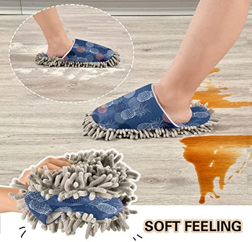 אננס כחול סמרטוט רצפת ניקוי לשטוף נעלי בית לנשים מיקרופייבר סמרטוט נעלי בית לסלון
