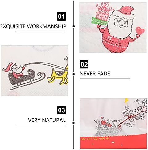 Exceart עיצוב חג המולד 1 סט שמח חג שמח סנטה קלאוס נייר טואלט רקמות מפית