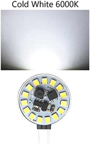מנורות לד גוטרייז ג4, 5 מארז 10-30 וולט לבן קר 2 וואט 15 נורות לד,ניתן לעמעום 360 מעלות אור לד 180 לט