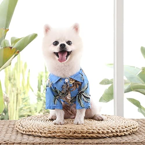 חיות מחמד קיץ חולצות הוואי סגנון פרחוני כלב חולצה הוואי מודפס לחיות מחמד חולצות לנשימה מגניב בגדי חוף