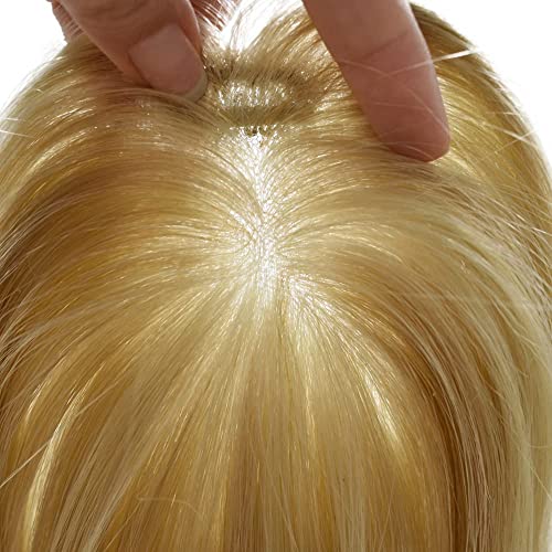 כיסויי שיער לנשים 16 סינטטי שיער טופר נוכריות קליפ על בלונד פאה תחרה בסיס בלונד רך וטבעי טופר פאה החלפת