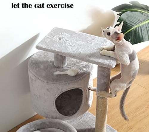 עץ חתול לחתולים מקורה 20. 9 אינץ 3 שכבות חתול דירות יציב חתול טיפוס מסגרת נוח פלנל חתול בית עם מגרד