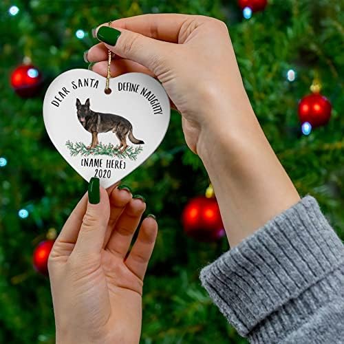 רועה גרמני מצחיק סייבל סנטה יקר הגדר מתנות שובבות 2023 קישוטי עץ חג המולד לב