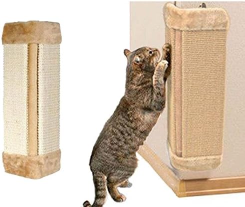 קיר רכוב גרוד, 20 אינץ תליית טבעי סיסל חתול שריטות מחצלת, דלת קיר הגנה על פינה עם קיר תוספות