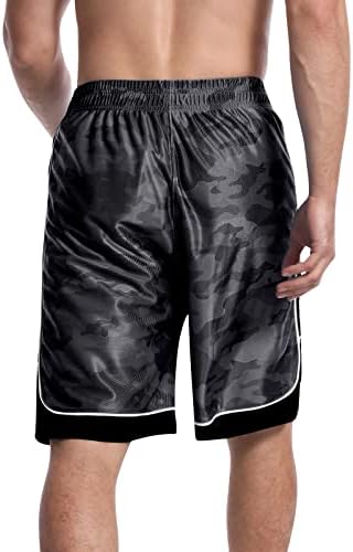 גברים של כדורסל מכנסיים ספורט עם כיסים אימון מכנסיים קצרים יבש רופף כושר שרוכים כושר אימון מכנסיים