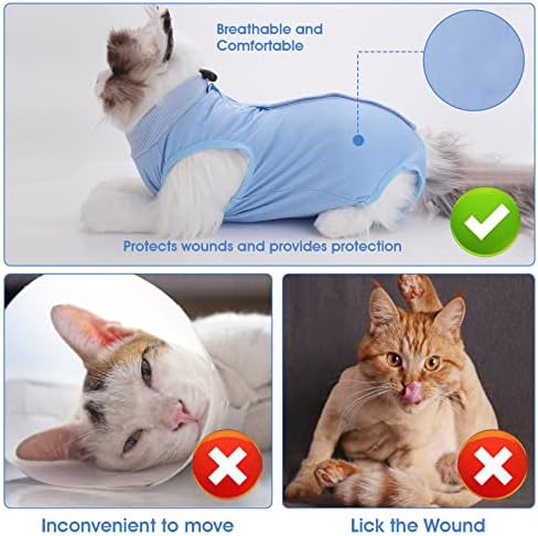 מוליין חתול מקצועי התאוששות חליפת עבור בטן פצעים או מחלות עור, לאחר ניתוח דואר צווארון אלטרנטיבי לחתולים