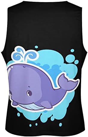 חמוד לווייתן גברים של גופייה קיץ אימון חולצות כושר טי חולצות ללא שרוולים