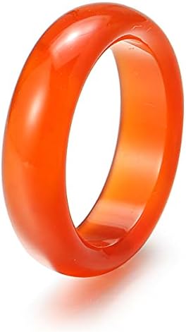 קרנליאן קריסטל ריפוי טבעת טבעי קרנליאן חן להקת טבעת אדום אגת חלק עגול סופגנייה תכשיטי עבור נשים בנות