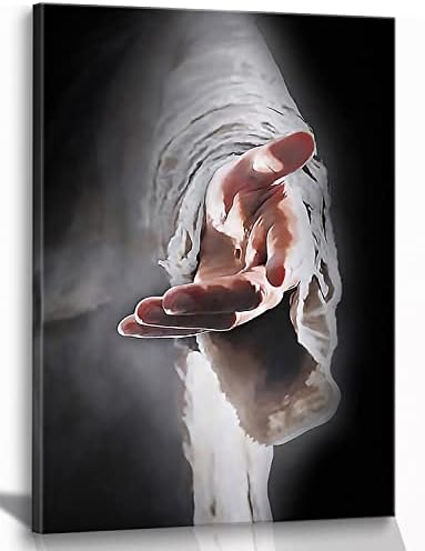 דת ישוע עם אמנות קיר בד ממוסגרת תן לי את היד שלך אלוהים נוצרי אמנות ישוע פוסטר תמונות אמנות קיר ארט נוצרי